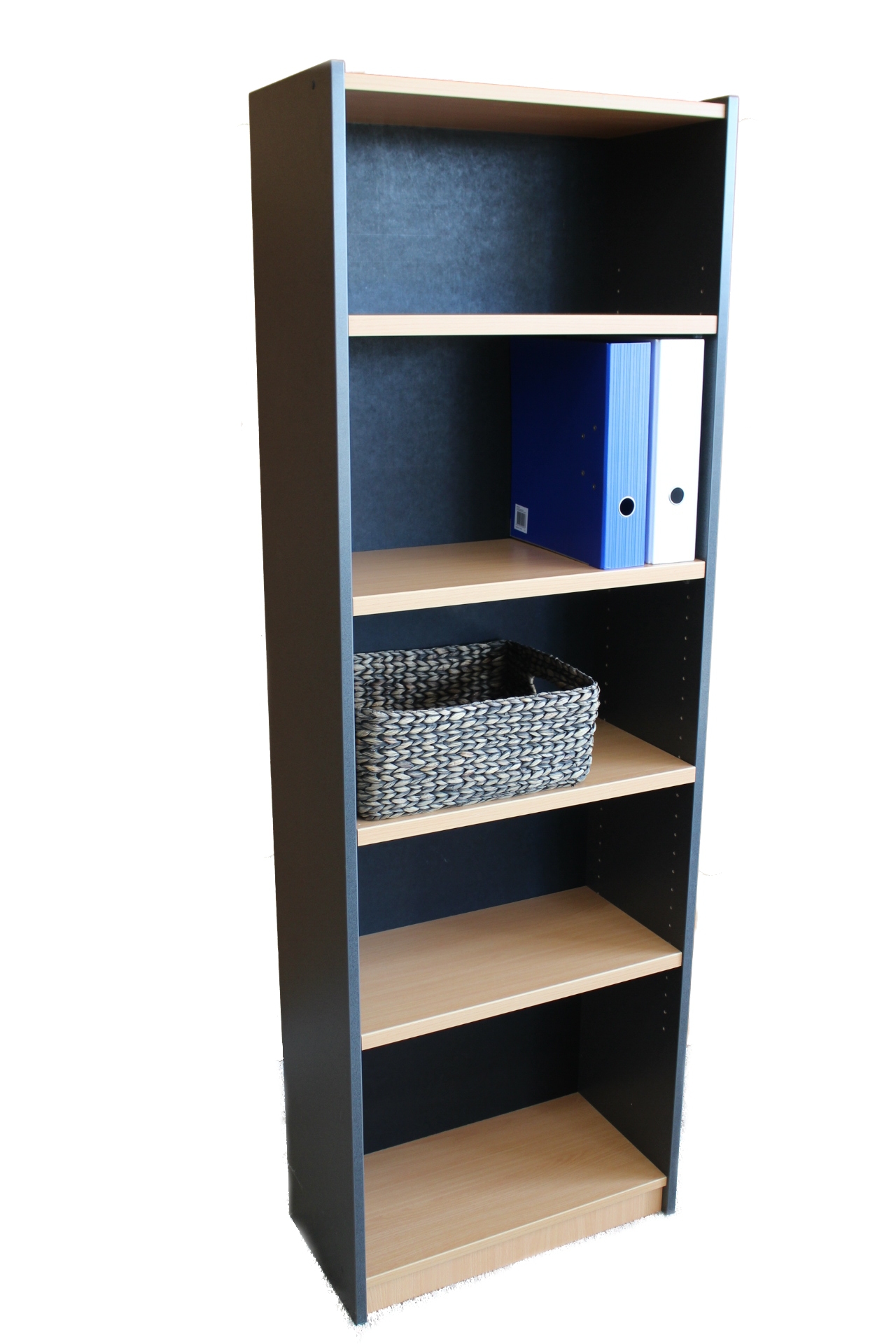 Bookcase 1800×600 beech and ironstone