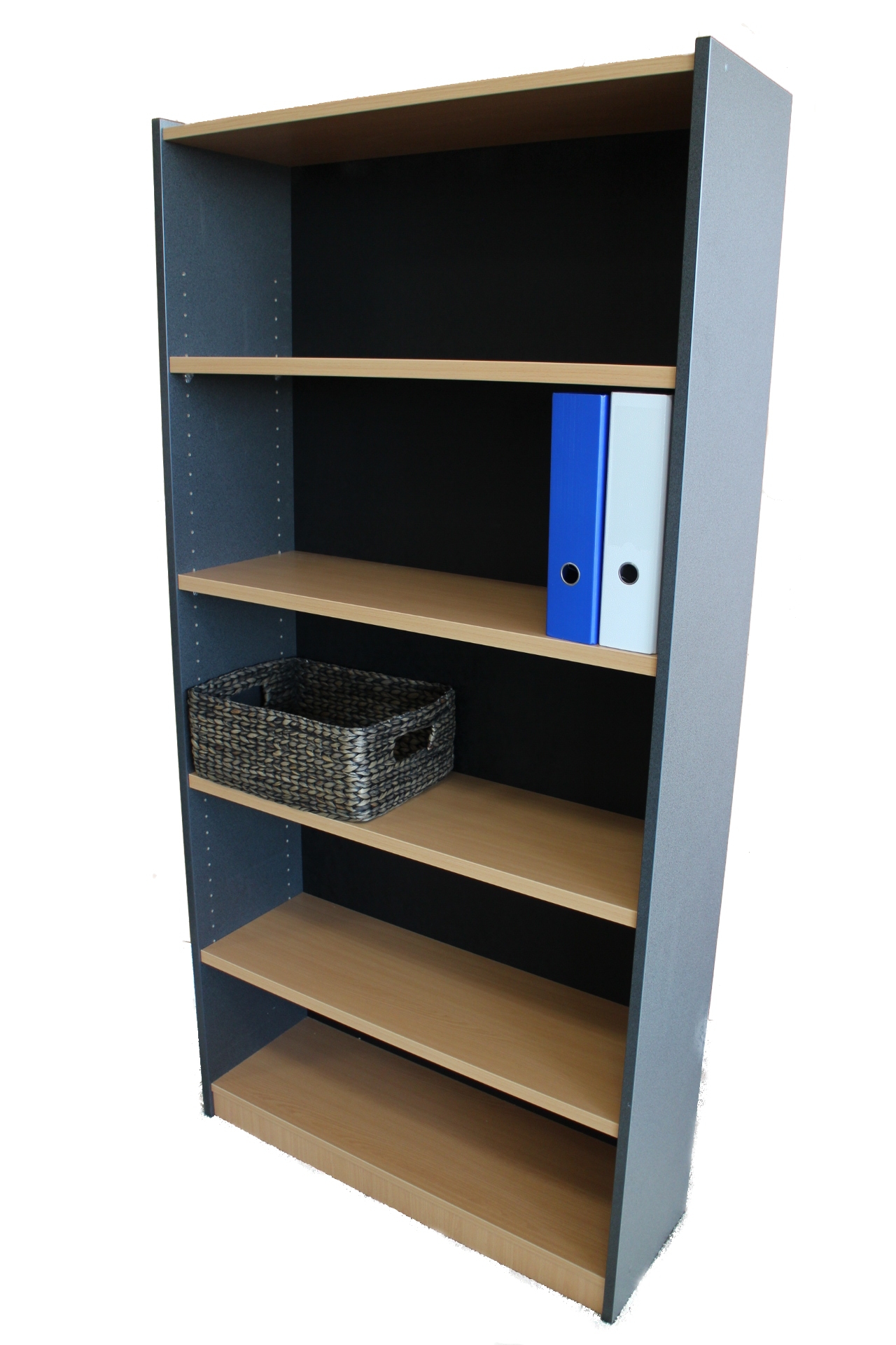 Bookcase 1800×900 beech and ironstone
