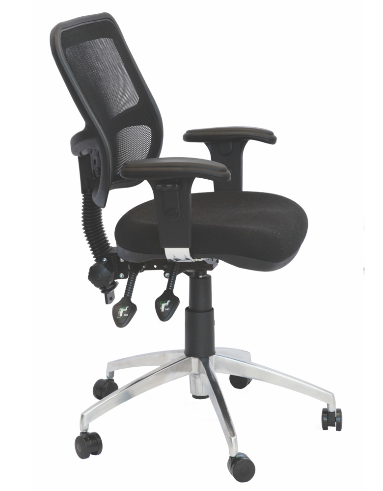 EM300 Black Fabric Task Chair chrome base and arms