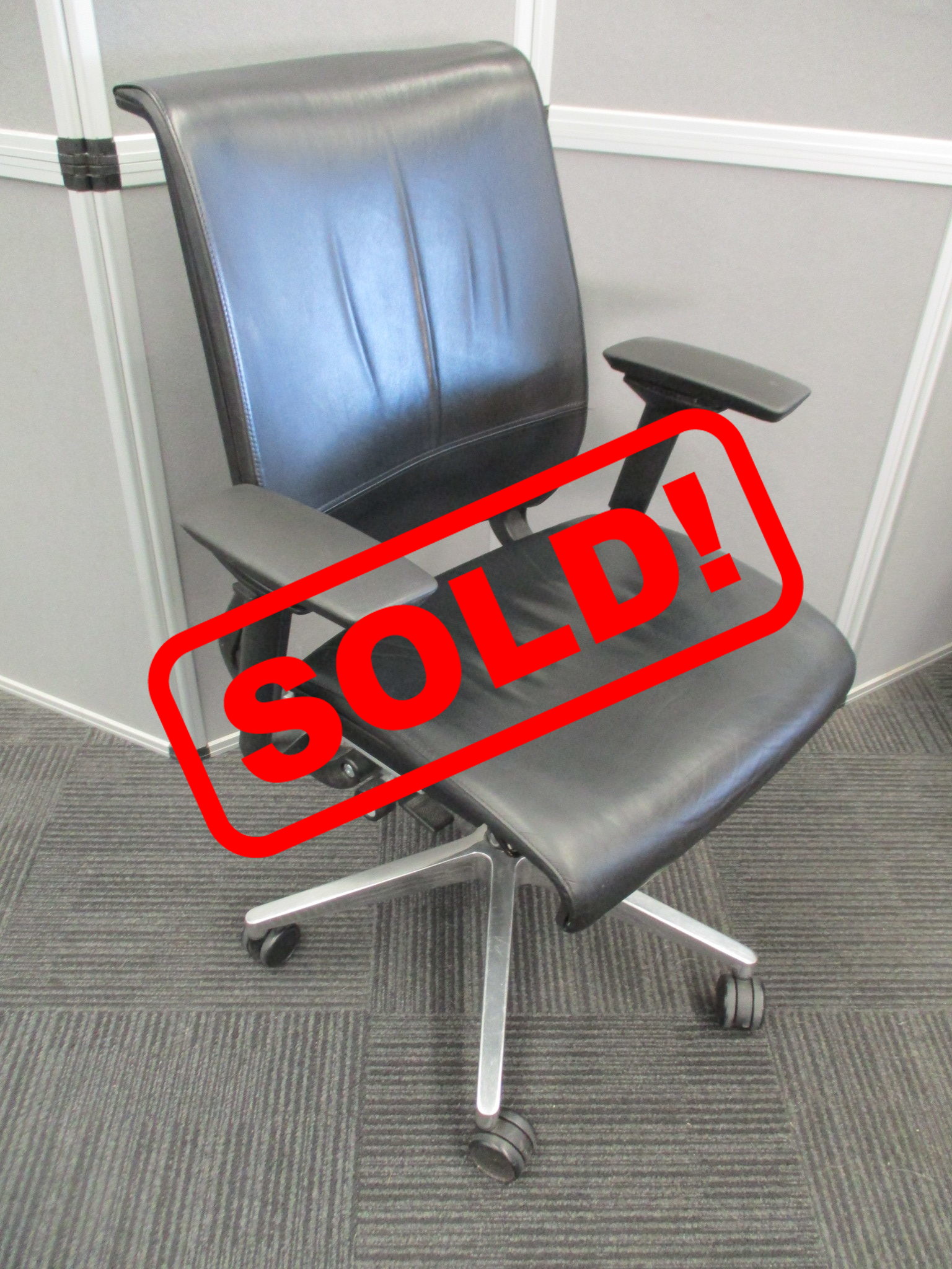 Steelcase Think Black Leather Office Chairs