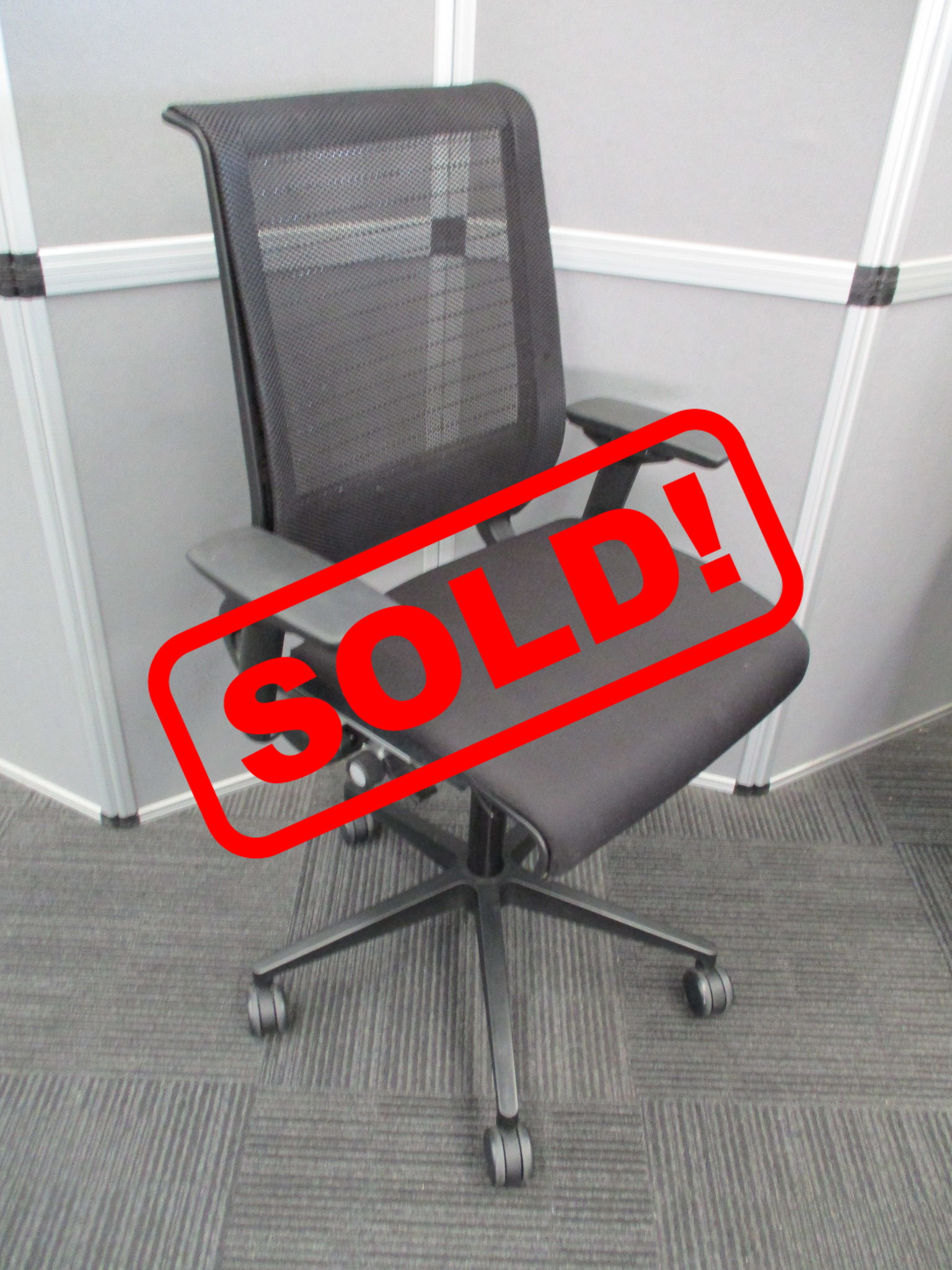Steelcase Think Black Fabric Mesh Back Office Chairs