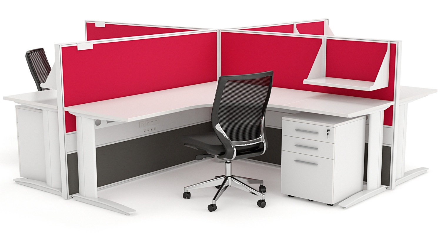 Aero Workstations with Studio 50 Screens with Cable Ducting