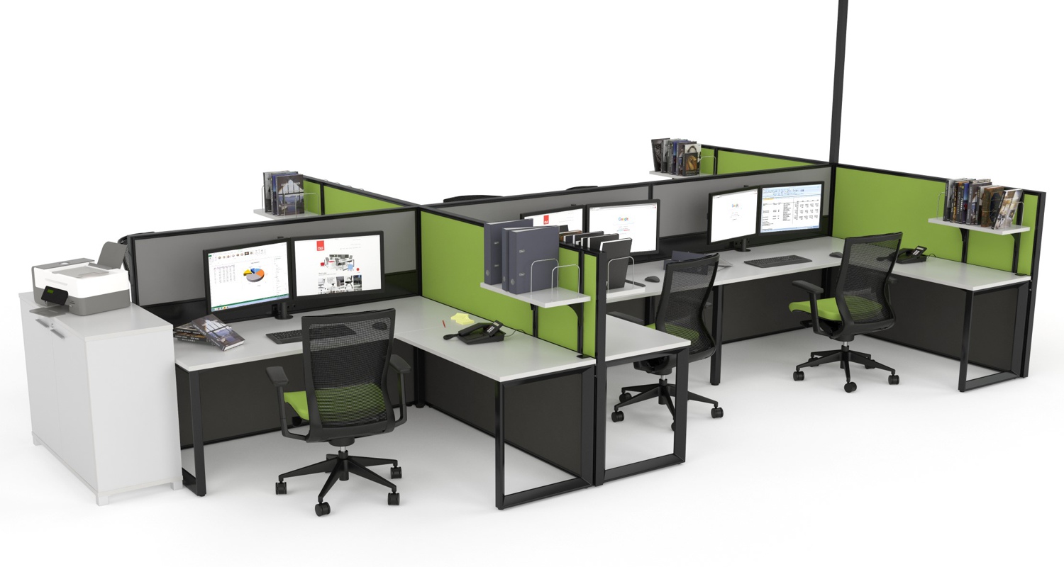 Anvil Workstations with Studio 50 Screens with Black Frame
