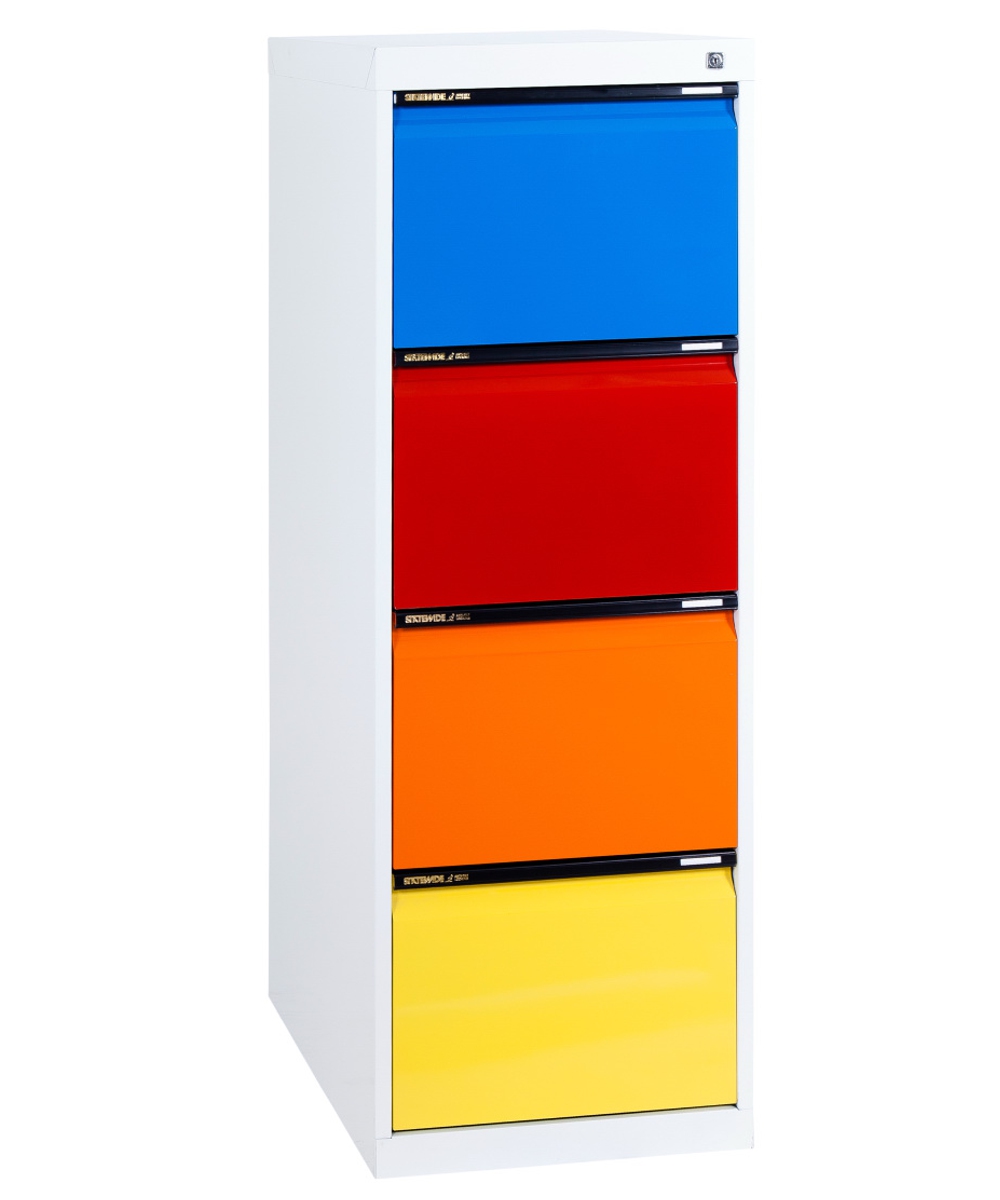 Statewide 4 Drawer Filing Cabinet Multicolored