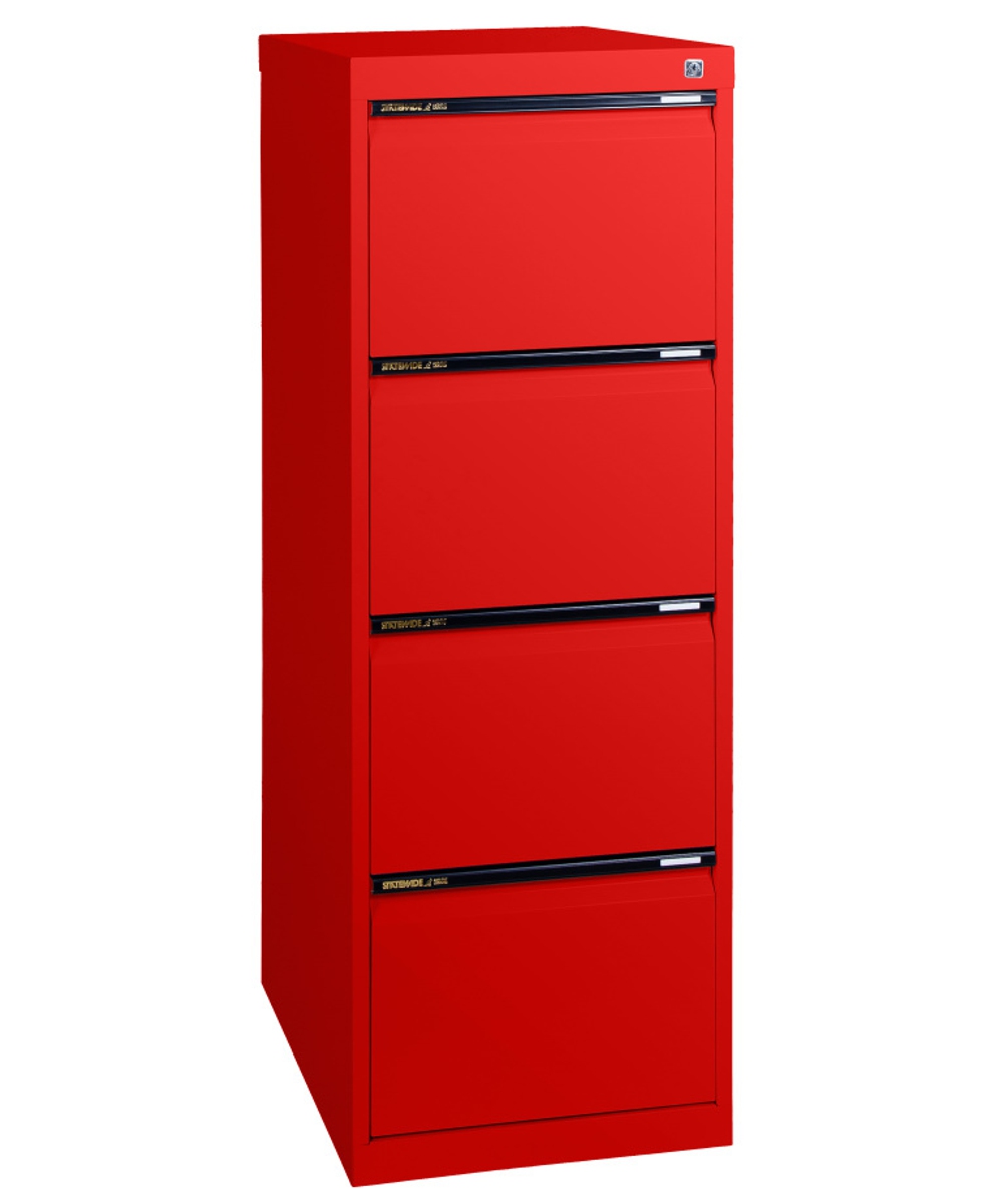 Statewide 4 Drawer Filing Cabinet Signal Red