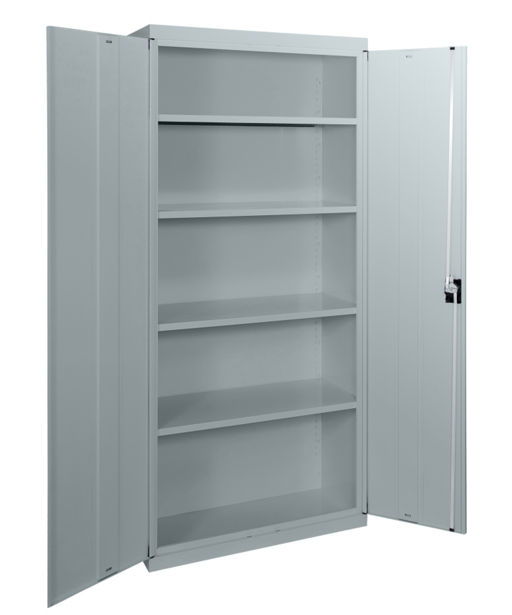 Statewide Economy 2000 High Stationery Cabinet Light Grey Open