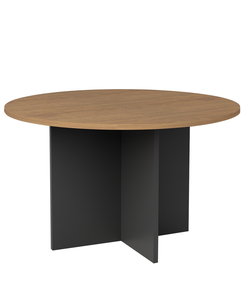 OM Range Regal Walnut and Charcoal Round Meeting Table