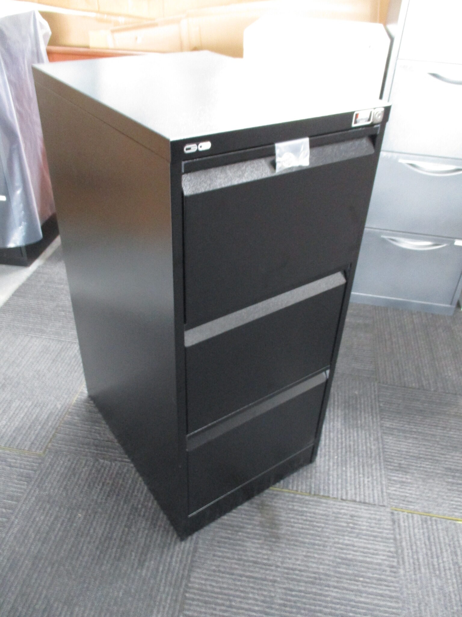 New GO Black 3 Drawer Filing Cabinet $340