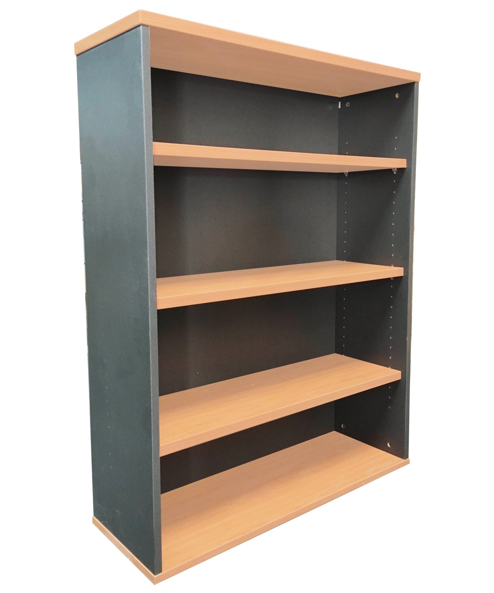 Worker Bookcase Beech and Ironstone 1200×900