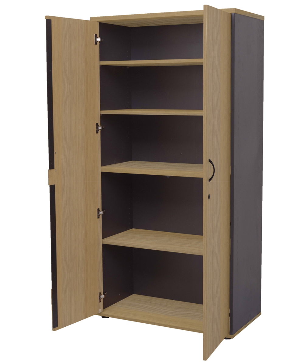 Worker Stationery Cabinet Natural Oak and Ironstone (2)