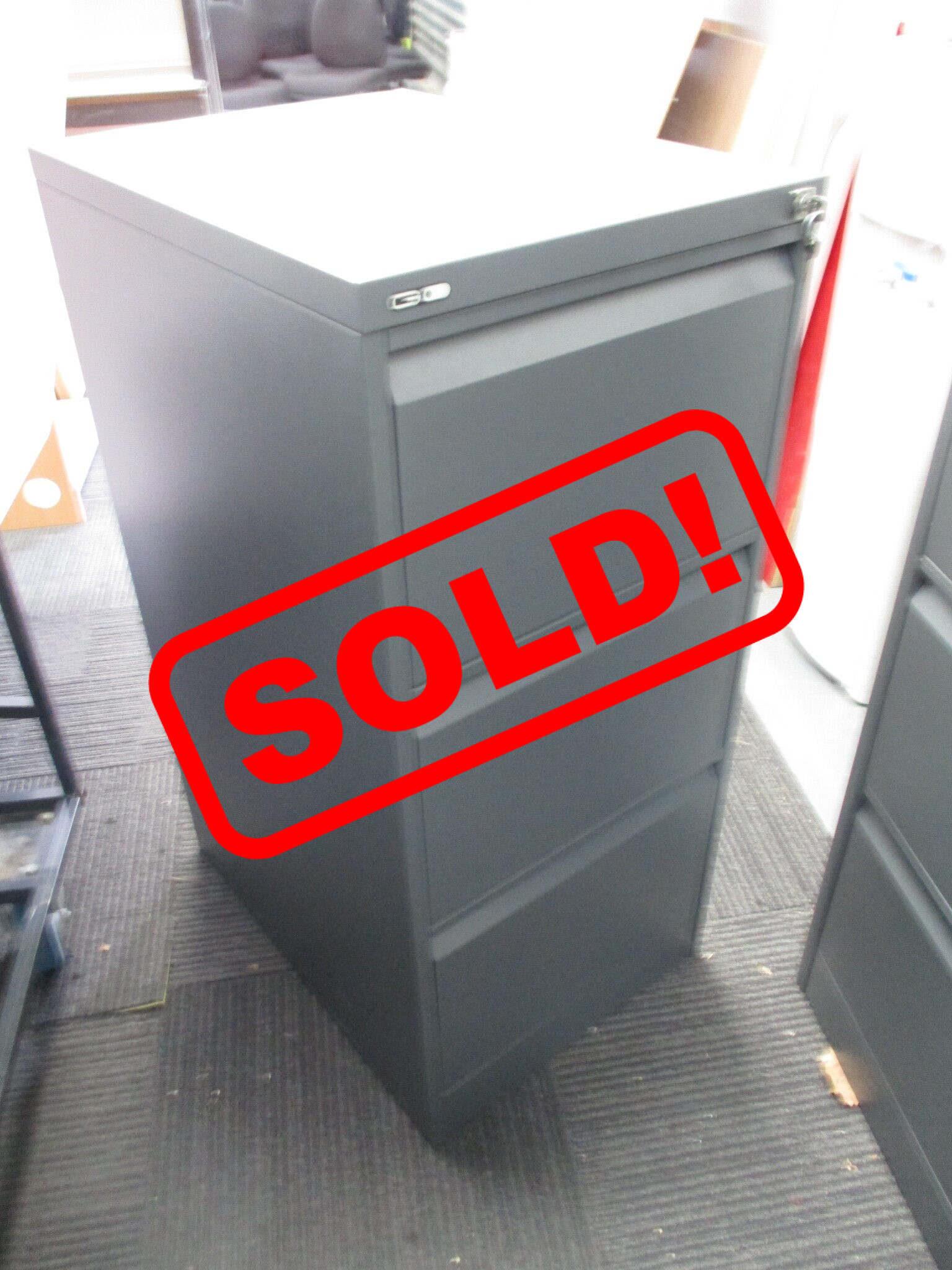 GO 3 Drawer Graphite Filing Cabinets $120