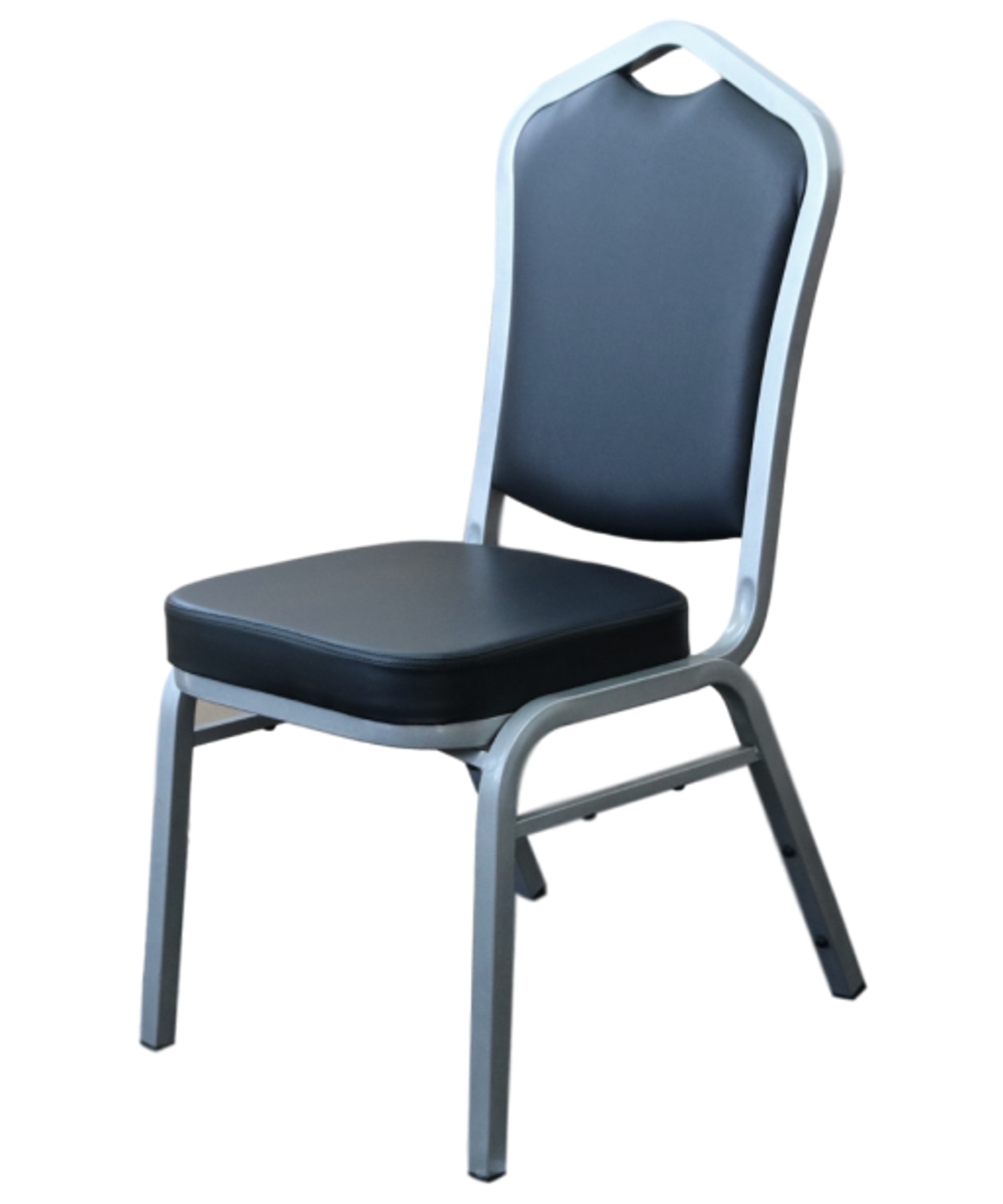 Function Chair Black Vinyl with Grey Frame