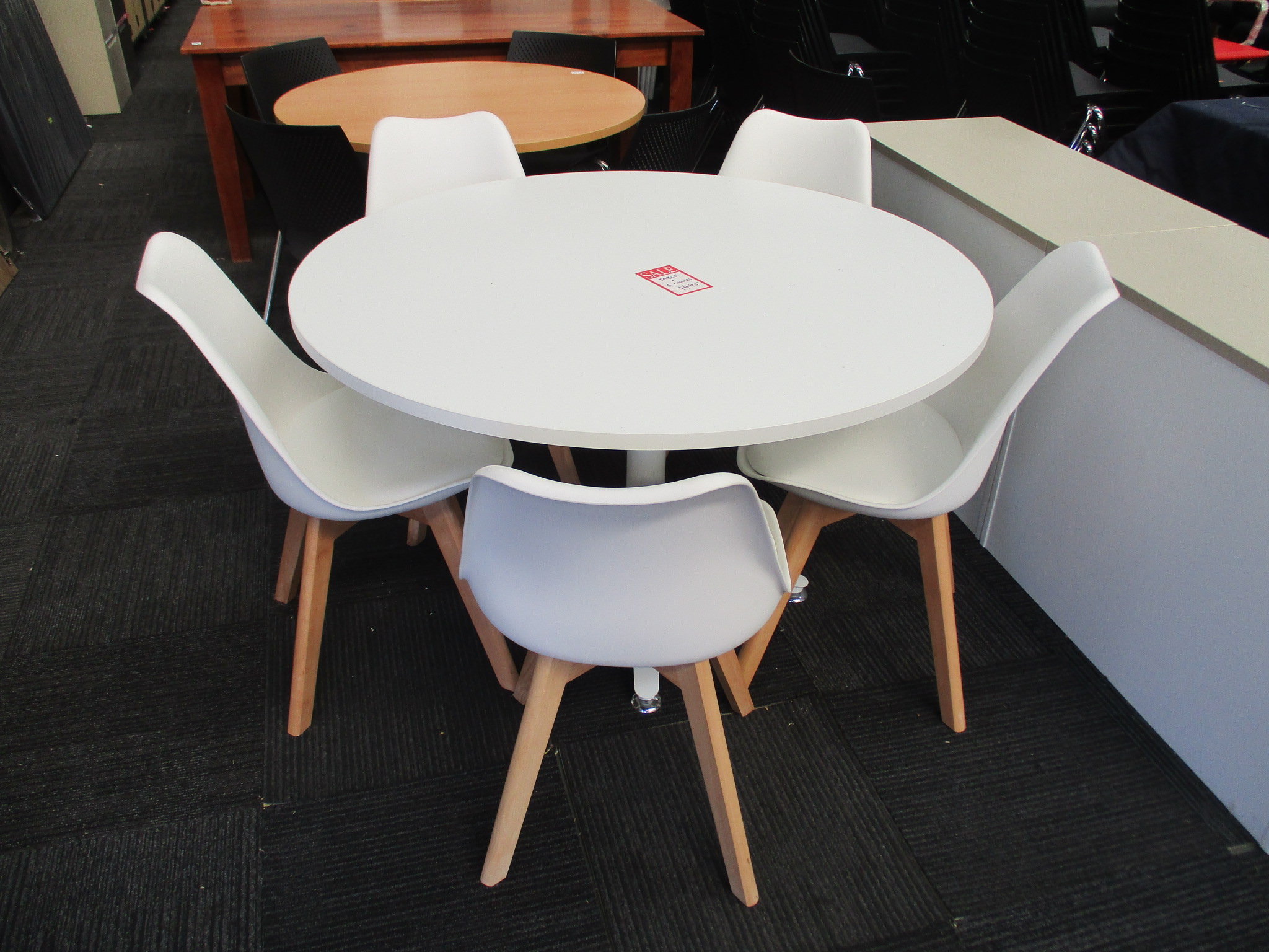 1200mm White Table with Chairs $440